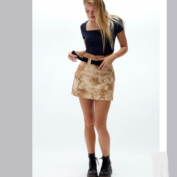 PacSun Brown Mini Cargo Skirt NEW SIZE 27 - Picture 4 of 5